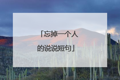 忘掉一个人的说说短句