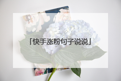 快手涨粉句子说说