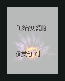 形容父爱的优美句子
