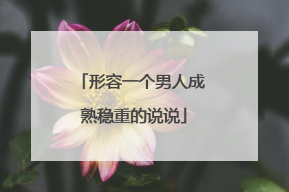 形容一个男人成熟稳重的说说