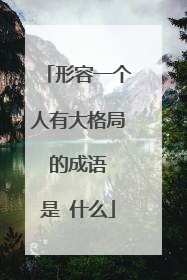 形容一个人有大格局 的成语 是 什么