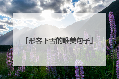 形容下雪的唯美句子