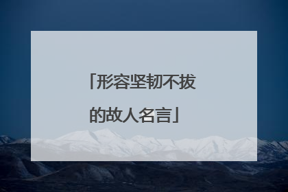 形容坚韧不拔的故人名言