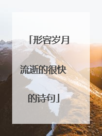 形容岁月流逝的很快的诗句