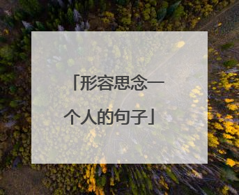 形容思念一个人的句子