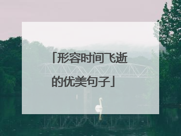 形容时间飞逝的优美句子