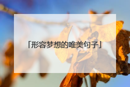 形容梦想的唯美句子