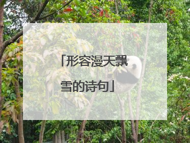 形容漫天飘雪的诗句