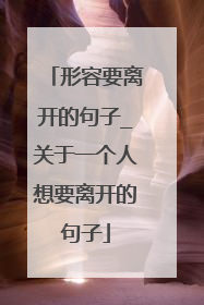 形容要离开的句子_关于一个人想要离开的句子