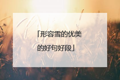 形容雪的优美的好句好段
