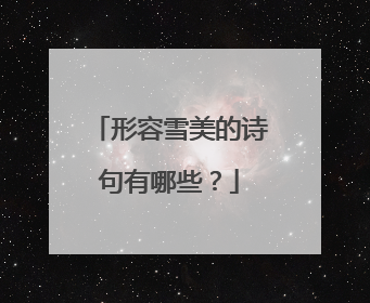 形容雪美的诗句有哪些?