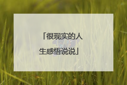 很现实的人生感悟说说