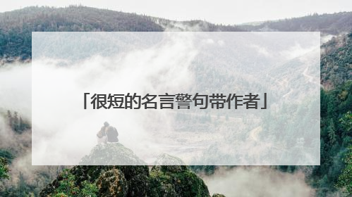 很短的名言警句带作者