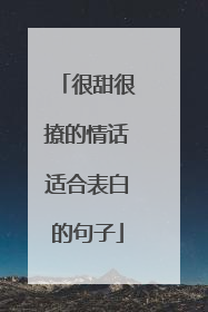 很甜很撩的情话适合表白的句子