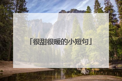 很甜很暖的小短句