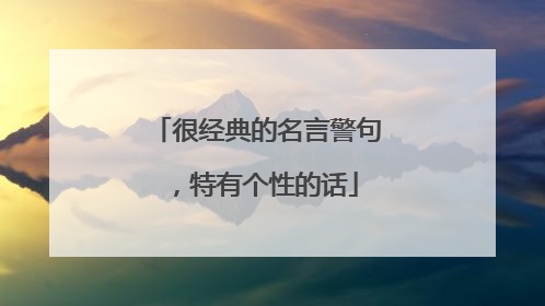 很经典的名言警句,特有个性的话