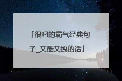 很叼的霸气经典句子_又酷又拽的话