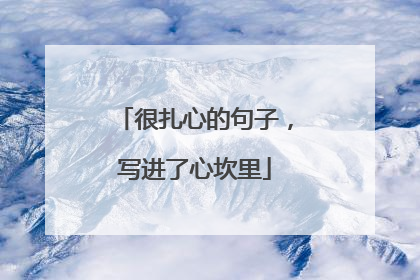 很扎心的句子,写进了心坎里