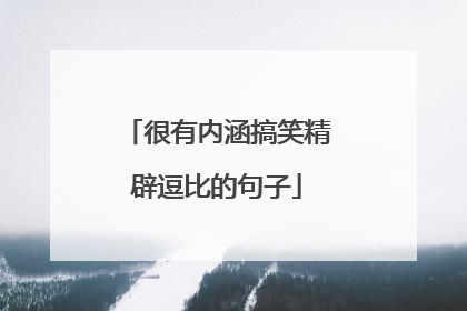很有内涵搞笑精辟逗比的句子