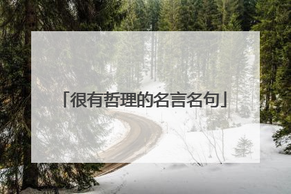 很有哲理的名言名句