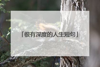 很有深度的人生短句