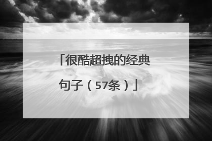 很酷超拽的经典句子(57条)