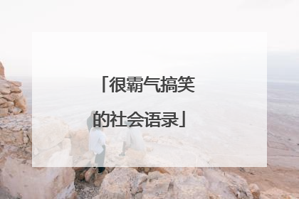 很霸气搞笑的社会语录