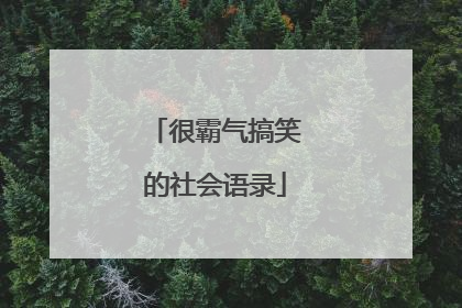 很霸气搞笑的社会语录