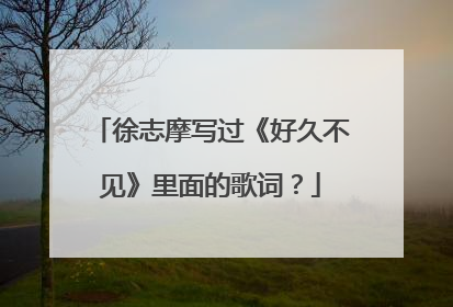 徐志摩写过《好久不见》里面的歌词?