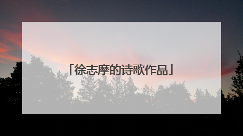 徐志摩的诗歌作品