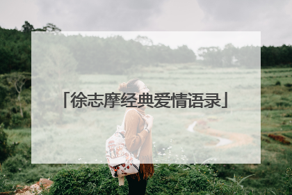 徐志摩经典爱情语录