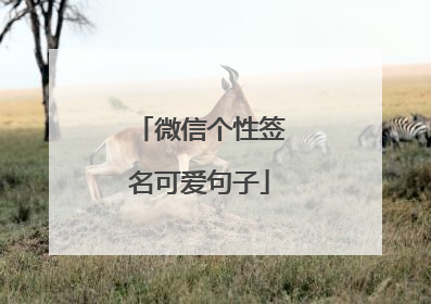 微信个性签名可爱句子