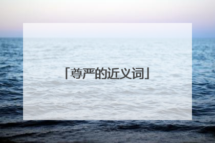 尊严的近义词