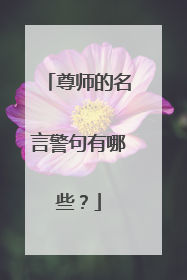 尊师的名言警句有哪些？