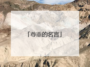 尊重的名言