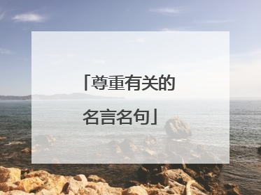 尊重有关的名言名句