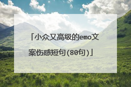 小众又高级的emo文案伤感短句(80句)