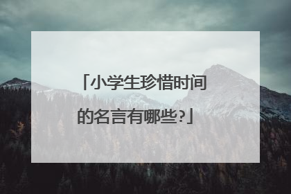 小学生珍惜时间的名言有哪些?