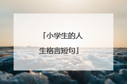 小学生的人生格言短句
