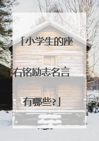 小学生的座右铭励志名言有哪些?