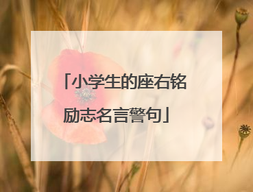 小学生的座右铭励志名言警句