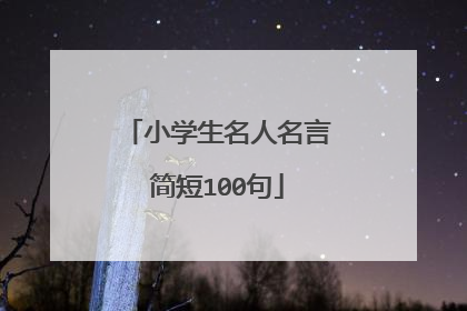 小学生名人名言简短100句