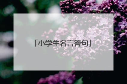小学生名言警句