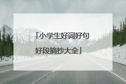 小学生好词好句好段摘抄大全
