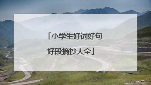 小学生好词好句好段摘抄大全