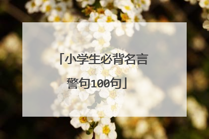 小学生必背名言警句100句