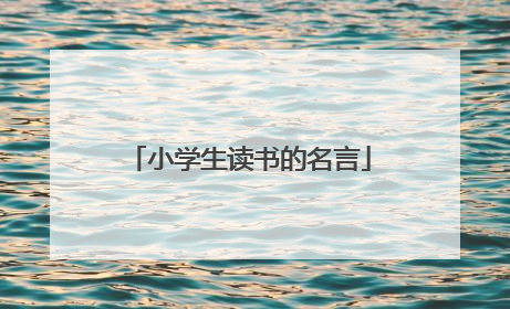 小学生读书的名言