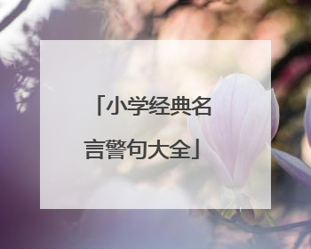 小学经典名言警句大全