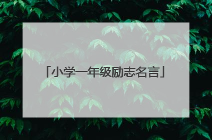 小学一年级励志名言