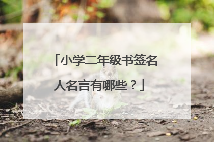小学二年级书签名人名言有哪些?